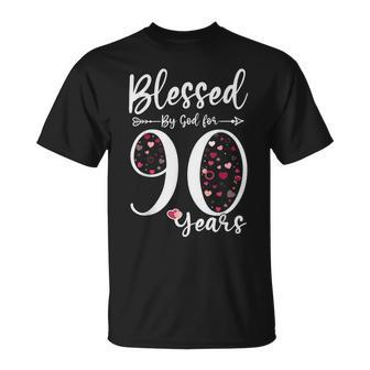 Blessed By God For 90 Years Old 90Th Birthday Gift For Women Unisex T-Shirt - Seseable