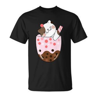 Boba Tea Cat Bubble Tea Kawaii Anime Japanese Girls Teenager Unisex T-Shirt - Monsterry