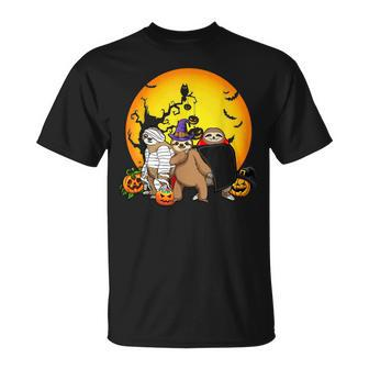 Boo Halloween Sloth With Pumpkin Halloween Costume T-shirt - Thegiftio UK