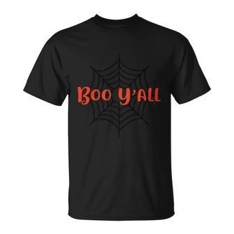Boo Yall Spiderweb Halloween Quote Unisex T-Shirt - Monsterry CA