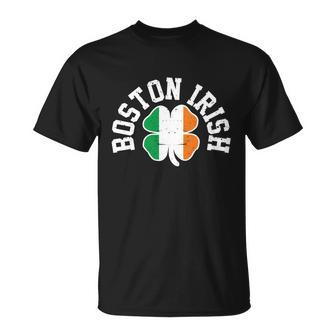 Boston Irish St Patricks Day Irish Flag Shamrock Humor Great T-shirt - Thegiftio UK