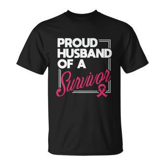 Breast Cancer Awareness Proud Husband Of A Survivor Unisex T-Shirt - Monsterry