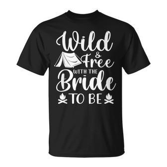 Bride Funny Bachelorette Party Camping Bridal Wedding V2 Unisex T-Shirt - Seseable