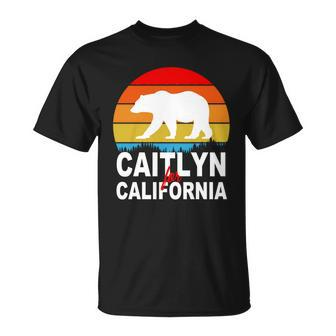 Caitlyn For California Retro Cali Bear Unisex T-Shirt - Monsterry
