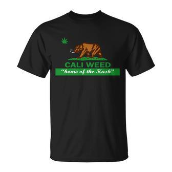 Cali Weed California Republic Flag Unisex T-Shirt - Monsterry AU