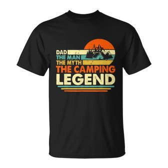 Camper Funny Camping Dad Man Myth Legend Father Vintage Unisex T-Shirt - Monsterry DE