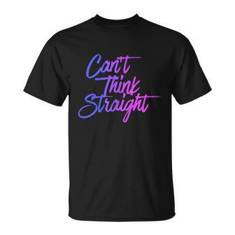 Cant Think Straight Funny Bisexual Bi Pride Flag Unisex T-Shirt - Monsterry CA