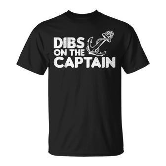 Captain Wife Dibs On The Captain Fishing Quote T-shirt - Thegiftio UK