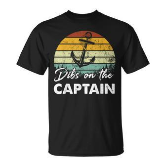 Captain Wife Dibs On The Captain Retro T-shirt - Thegiftio UK