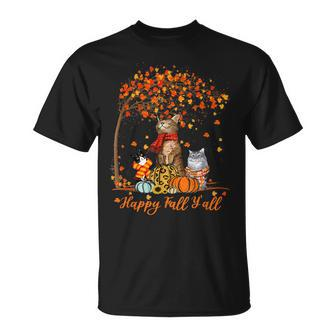Cat It’S Fall Y’All Pumpkin Autumn Halloween Cat Fall Autumn T-shirt - Thegiftio UK