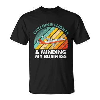 Catching Flights & Minding My Business Vintage Unisex T-Shirt - Monsterry CA