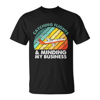 Catching Flights & Minding My Business Vintage V2 Unisex T-Shirt - Monsterry AU