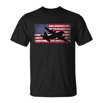 Ccool 130 Military Plane Pilot Vintage Usa Flag T-Shirt - Thegiftio UK