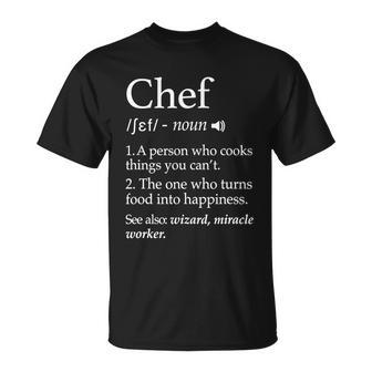 Chef Definition Line Saying Cook Cooking Chefs Tshirt T-Shirt - Thegiftio UK