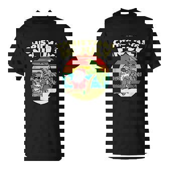 Christmas In July Santa Claus Beach Sunglasses Vintage Retro T-Shirt - Thegiftio