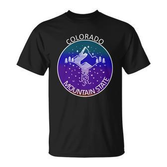Colorful Colorado Mountain State Logo Unisex T-Shirt - Monsterry DE