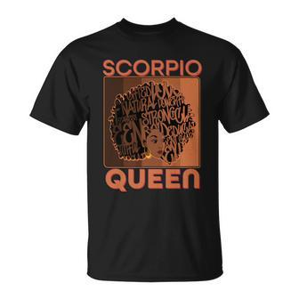 Cool Retro Scorpio Queen Afro Woman Unisex T-Shirt - Monsterry DE