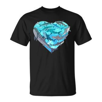 Cool Shark Love Heart Unisex T-Shirt - Monsterry CA