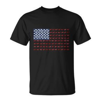 Cow American Flag Us 4Th Of July Farm Unisex T-Shirt - Monsterry
