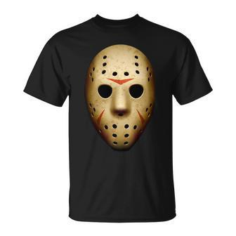Creepy Goalie Hockey Halloween Mask T-Shirt - Thegiftio UK