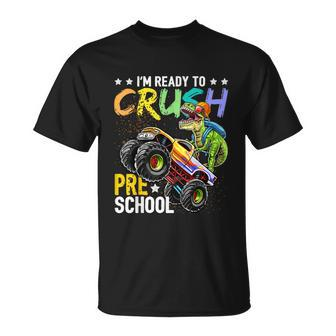 Crush Preschool Dinosaur Monster Truck Funny Teacher Unisex T-Shirt - Monsterry UK