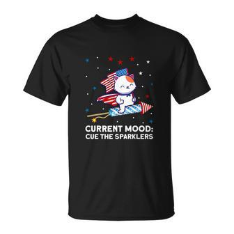 Current Mood Cue The Sparklers 4Th Of July Unisex T-Shirt - Monsterry AU
