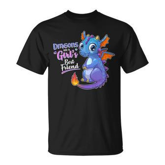 Cute Dragons Are A Girls Best Friend Unisex T-Shirt - Monsterry CA