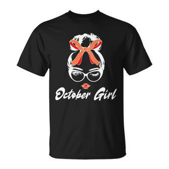 Cute October Girl Birthday Unisex T-Shirt - Monsterry DE