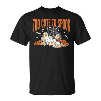 Too Cute To Spook I Love My Pug Halloween Ladies Man Dog V2 T-shirt - Thegiftio UK