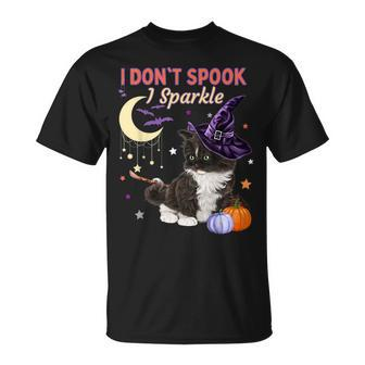 Cute Witch Cat Funny Halloween Kitty Cat Costume Witch Hat Men Women T-shirt Graphic Print Casual Unisex Tee - Thegiftio UK