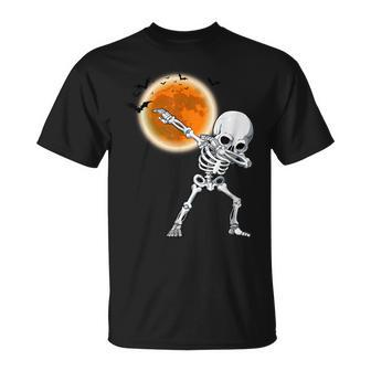 Dabbing Skeleton Dancing Funny Halloween Costume Boys Men Unisex T-Shirt - Seseable