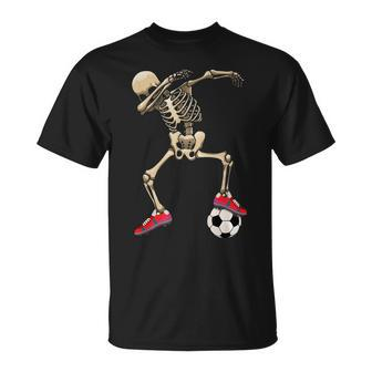 Dabbing Skeleton Soccer Halloween Costumes Boys V2 T-shirt - Thegiftio UK