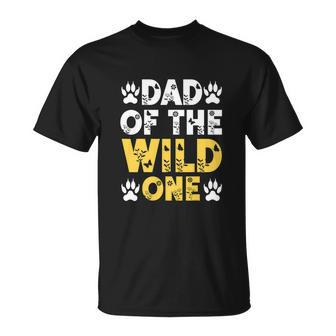 Dad Of The Wild One Funny 1St Birthday Leopard Dad Boy Unisex T-Shirt - Monsterry