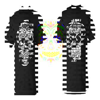 Day Of The Dead Skull Dia De Los Muertos T-shirt - Thegiftio