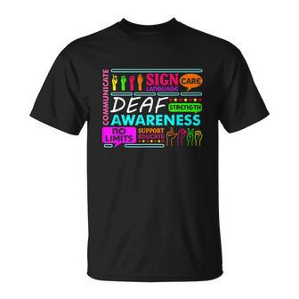 Deaf Awareness Sign Deafness Hearing Loss Warrior Tshirt Unisex T-Shirt - Monsterry