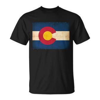 Denver Flag Grunge Colorado Unisex T-Shirt - Monsterry UK