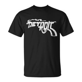 Detroit Gun N Smoke Revolver Tshirt Unisex T-Shirt - Monsterry