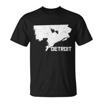 Detroit Illustration Map T-shirt - Thegiftio UK
