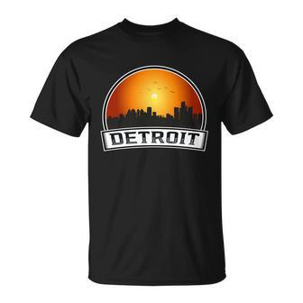 Detroit Skyline Downtown Detroit Motor City V3 T-Shirt - Thegiftio UK