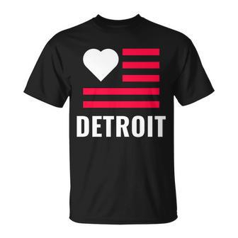 Detroit Usa Flag Love T-shirt - Thegiftio UK