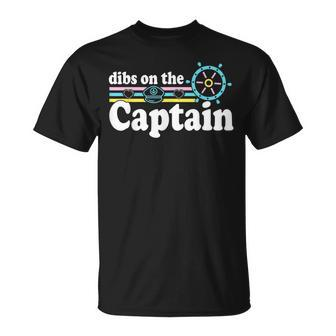Dibs On The Captain Retro Vintage Captain Wife T-shirt - Thegiftio UK