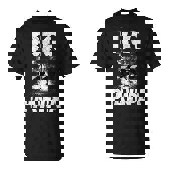 Distressed Black And White Cat Kitten Big Pawpa T-shirt - Thegiftio