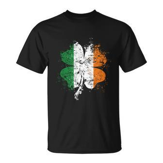 Distressed Shamrock Irish Flag St Patricks Day Ireland Meaningful T-shirt