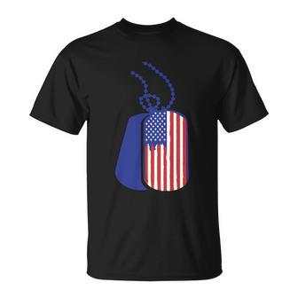 Dog Tag American Flag 4Th Of July Independence Day Patriotic Unisex T-Shirt - Monsterry