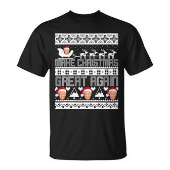 Donald Trump Make Christmas Great Again Ugly Christmas Tshirt Unisex T-Shirt - Monsterry