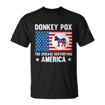 Donkey Pox The Disease Destroying America Funny Anti Biden V3 Unisex T-Shirt - Monsterry AU