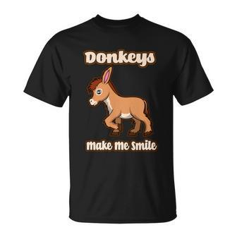 Donkeys Smile Cute Mule Cute Gift Unisex T-Shirt - Monsterry