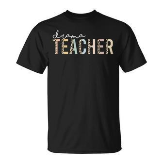 Drama Teacher Leopard Letters Cute Back To School T-shirt - Thegiftio UK