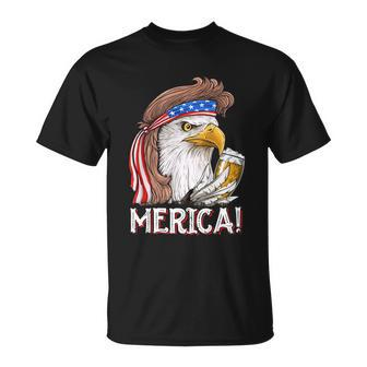Eagle Mullet 4Th Of July Beer Usa American Flag Merica Cute Gift Unisex T-Shirt - Monsterry DE