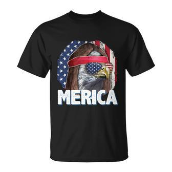 Eagle Mullet Merica American Flag Stars Stripes 4Th Of July Gift Unisex T-Shirt - Monsterry